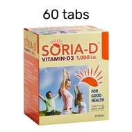 Live-well Soria-D Vitamin D3 1000 IU (2 x 60s / 120 Tablets Value Pack) - Expiry 03/2028 | Suplemen 
