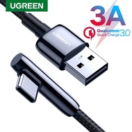 UGREEN USB C Cable 3A Fast Type C Angle Charger Cable Quick Charger 3.0 for Samsung S10 S9 Plus