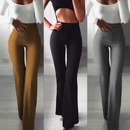 🌸READY STOCK🌸Women High Waist Bootcut Pants Flare Wide Leg Trousers Bell Bottom Bootcut Panjang Spor