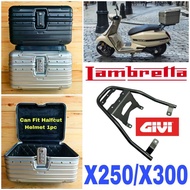 Combo Set Monorack GIVI Lambretta X250 X300  + Top Box Aluminum ABS Tail Box luggage 25L Accessories