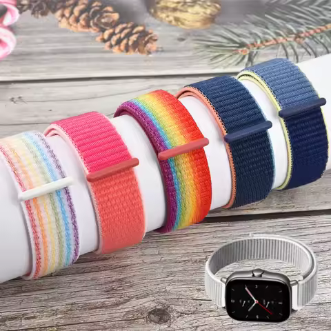 Nylon loop For Amazfit GTS 4/3/2/2e/Mini GTR 4/3/Pro/2/2e Sport pride 20mm/22mm Watch band Bracelet 
