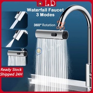 360 Rotation Waterfall Kitchen Faucet 3-Function Kitchen Sink Spray Nozzle High Pressure Kitchen Tap for Kitchen Sink