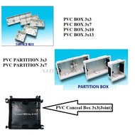 PVC nut box 3x3 , 3x7 , 3x10, 3x13 /Partition Box 3x3 , 3x7/concesl box 3x3 (joint)