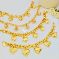 [VJ]NEW Bracelet "Glamour Datin Dangle Full Love" 999.9 Bangkok Gold Plated MB140//BP159/BP110/BC110