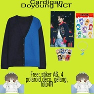 NCT Doyoung Cardigan/black and blue cardigan/kpop cardigan/ nct cardigan/women's knitted cardigan/me