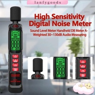 LANFYGOODSS Noise Meter, 30-130dB 125Hz-8KHz Sound Level Meter, Professional Windproof Digital Displ