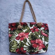 Tote bag kanvas motif bunga / Tote bag tali sumbu kain kanvas / Totebag Tali Sumbu Bahan Kanvas moti