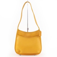 Excellent condition COACH Vintage 9047 rare Color old Coach glove leather one-shoulder bag, yellow, 