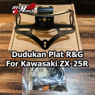 Dudukan Plat ZX25R ZX4R R&G Tail Tidy (LP0296BK) Plat Nomor Motor Fender Eliminator Kawasaki ZX-25R 