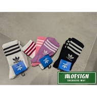 South 2025 February ADIDAS Middle Tube Socks 3 Pairs Black IL5022 White IJ0733 Pink Purple IX7510 Re