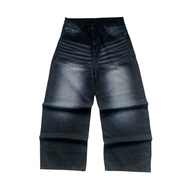 Korean Brand Black Wash Baggy Jeans