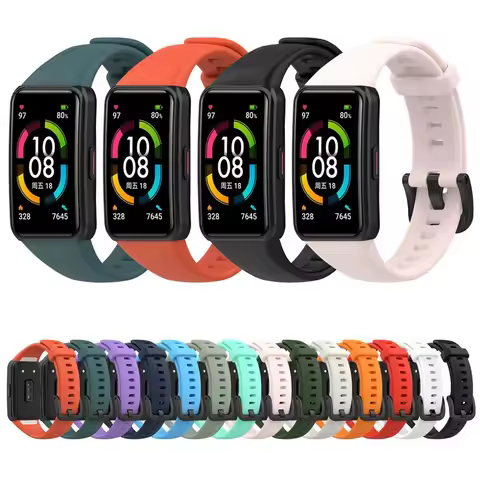 Wristband Bracelet For Huawei Band 7 Replacement Soft Silicone Strap For Huawei band 6 6 pro Sport W