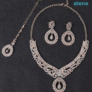 ALENE 3Pcs Crystal Jewelry Set, Fashion Luxury Necklaces Earrings Set, High-grade Wedding Gold Color