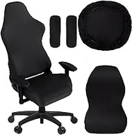 Master Pink Gaming Chair Cover, Ergonomic Office Computer Game Chair Slipcovers, Stretchy Polyester Covers, 4pc/Set with Armrest Covers/Back Covers/Seat Cover for Reclining Racing Gaming Chair Black