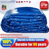 Premium Canvas Canopy 6ft 8ft 9ft 10ft 12ft Kaki Tarpaulin Blue Orange Kanvas Khemah Pasar Kolam Ika