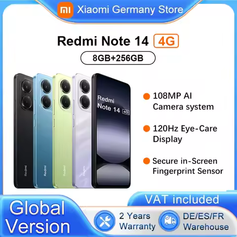 Global Version Xiaomi Redmi Note 14 4G NFC Smartphone MediaTek Helio G99-Ultra 108MP AI Camera 6.67"