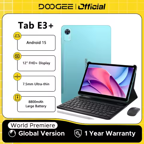 DOOGEE Tab E3+ Tablet PC Gemini AI 12" FHD+ Display 32GB(8+24) 256GB 8800mAh Large Battery Helio G10