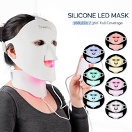 7 Colors Face Neck Silicone Facial Mask LED Light Phototherapy Skin Rejuvenation Anti-Wrinkle Brighten Anti Aging Mask