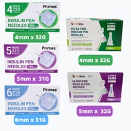 Disposable Insulin Pen Needles | 4mm 32G / 5mm 31G / 6mm 31G | (100pcs/per box)