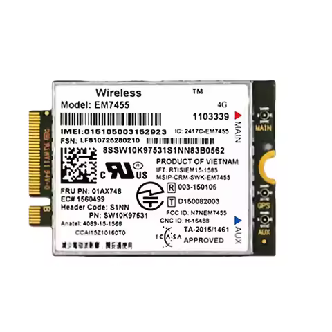 EM7455 Module 4G LTE Card FRU 01AX748 for Lenovo Thinkpad T460 T560 L460 L560 X260 P70 P50 P40 X1