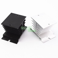 1 pcs Aluminum Fins Single Phase Solid State Relay SSR 10A to 40A Aluminum Heat Sink Dissipation Radiator Newest Rail Mount