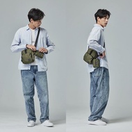 Large+Small Bag Two-Piece Set-deya Value Lightweight Functional Antibacterial Army Ink Olive-Coin Pu