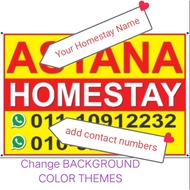 BANNER 3X2/4x2/6x3/6x4/8x3/8x4 IKLAN HOMESTAY ANDA