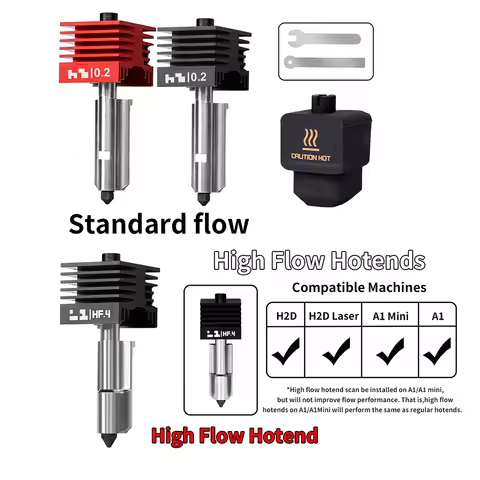 For Bambu Lab P2S Upgraded Hotend 0.2/0.4/0.6/0.8mm Hardened steel nozzle Replace Hot End Bambulab H