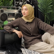 Umama Scarf - Kerudung Polos Jilbab Segi Empat Hijab Daily Paris Olive Laser Cut