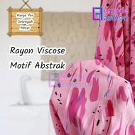 Abstract Pattern Viscose Rayon Fabric