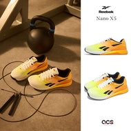 Reebok Training Shoes Nano X5 Men's Orange Black Cushioning Stable Multifunctional Heavy Fitness [AC