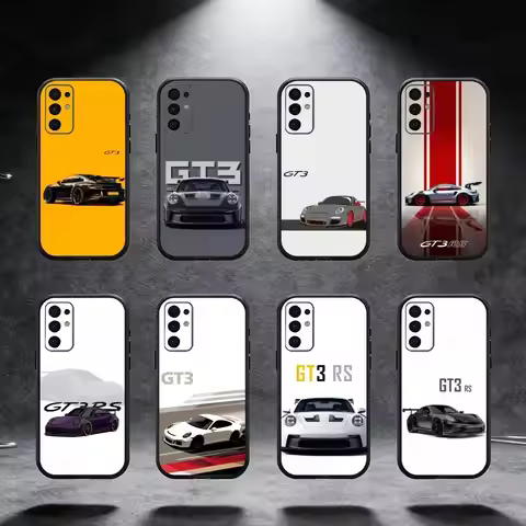 Cool Supercar GT-3 RS Phone Case For Samsung S25,S24,S21,S22,S23,S30,Ultra,S20,Plus,Fe,Note,5G Black