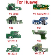 Dock Connector USB Charger Charging Port Flex Cable Microphone For Huawei Y5 Y6 Y7 Y9 Prime 2017 2018 2019 Y7P Y8P Y9S Y7A