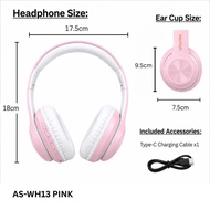 abodos Cute Bass Wireless Headphone | Foldable Bluetooth Headset | Lightweight Music Headphone for K