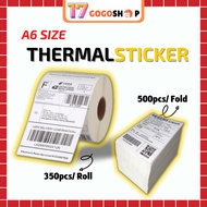 350pcs Roll/ 500pcs A6 Fold Thermal Label Sticker AWB Sticker Airwaybill Address 150mm x 100mm