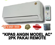 Kipas Angin Model Ac 2pk Pakai Remote+ Lampu LED