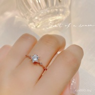 Five-pointed Star Female Design Ring Sterling Silver Snowflake Ring Ring Flashing Diamond Jewelry In