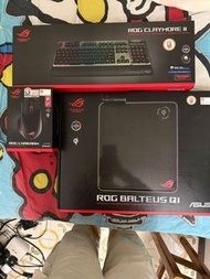 ROG CLAYMORE II 鍵盤、CHAKRAM 滑鼠、BALTEUS QI 滑鼠墊