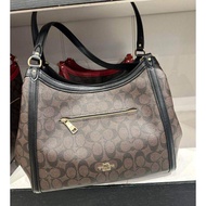 Coach Signature Kristy shoulder bag. brown black Preloved.