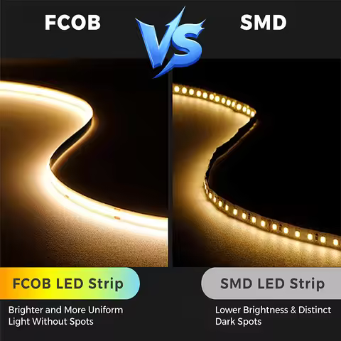 FOB COB Led Lights RA90 3000K 4000K 6000K FCOB SPI DIM IC 360 LEDs 10mm 24V 60W Light Strip Addressa