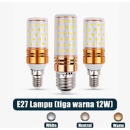 CAHAYA Corn LED Lamp 3in1 3 Color Light E27 E14 12W 12 Watt