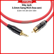 Dây 3.5 Sang Đầu RCA Hoa Sen dài 0.5m-1m-3m-5m-8m-10m (3.5mm to RCA) | dây jack 3.5 ra jack hoa sen