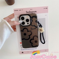 Black Flowers Compatible With SAMSUNG A53 A22 A54 A52 A34 A73 A22 A04E A15 A05S A06 A55 5G/4G S25ULT