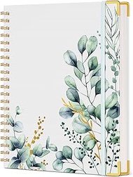 Floral Cute Large Spiral Notebook Journal 8.5” x 11”, A4 200 Pages Notebooks for Women Men, College Ruled Lined Journal, 100 GSM Paper, Hardcover Spiral Bound Journals for Work School Business, Leaf