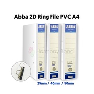 ABBA 2D Ring File PVC A4 White 25mm / 40mm / 50mm Fail Puith File Organiser