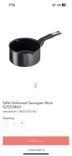 Tefal Unlimited Saucepan 16cm 煲 特福