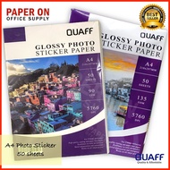 QUAFF Photo Sticker paper A4 90gsm/135gsm (50 sheets)