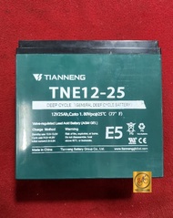 Tianneng TNE12-25 12V 25Ah AGM GEL Cycle Battery for E-Bike Scooter Solar Use 17X18X7.5cm Brand New