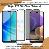 Screen Protector for Oppo A78 5G Clear Privacy Full Screen Pelindung Skrin Tempered Glass Screen Pro