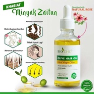 50ml Olive Hair Oil - Olive Hair Oil - Rose Geranium & Rosemary Hair Care Treatment 7EFU